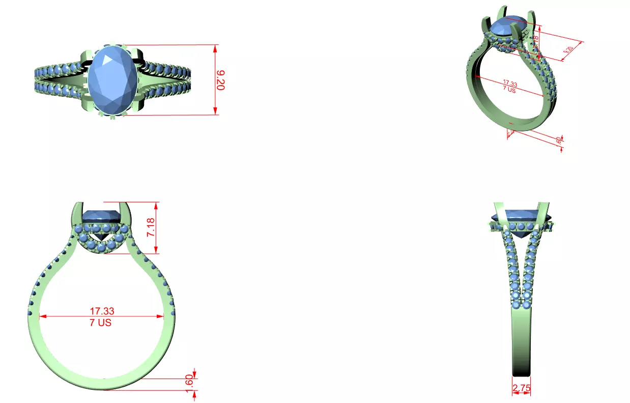 Solitaire Ring 3dm stl renders animation videos details  3D print model_1
