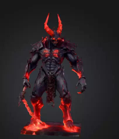Infernal Overlord vs Dark Reaper Low-poly 3D model_6