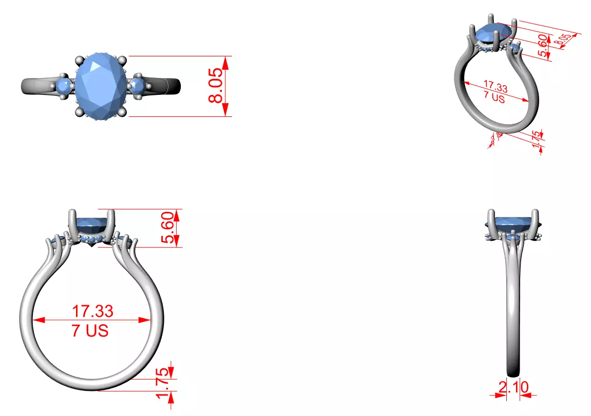 Solitaire Ring 3dm stl renders animation videos details 3D print model_1