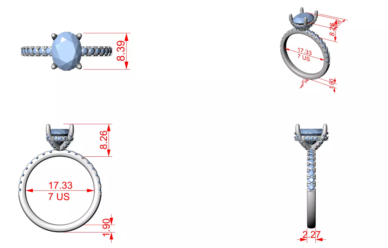 Solitaire Ring 3dm stl renders animation videos details  3D print model_1