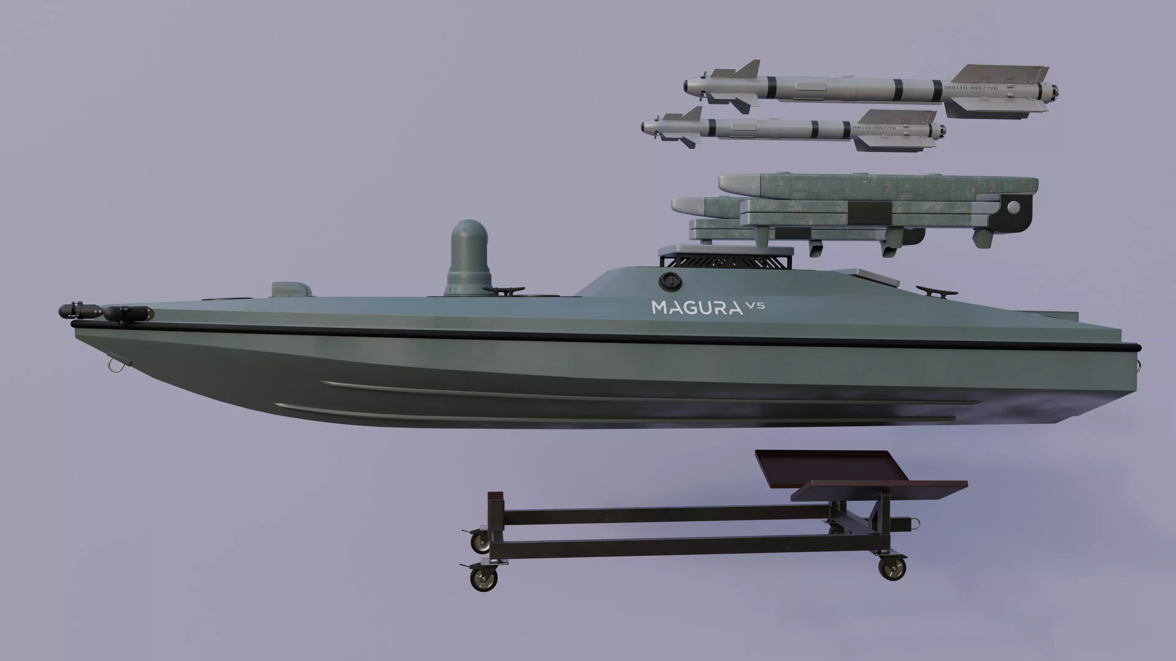 Magura V5 Naval Drone Unmanned Surface Vehicle Low-poly 3D model_19