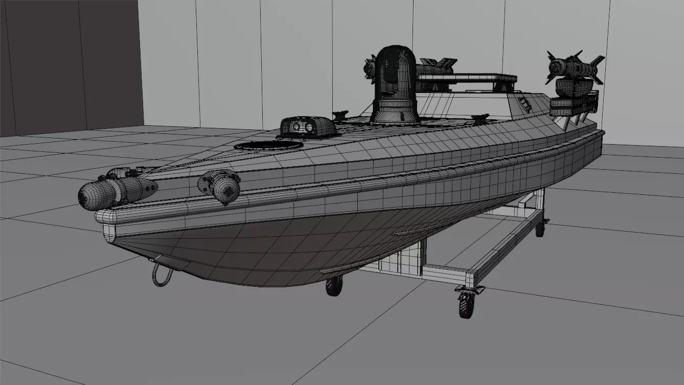 Magura V5 Naval Drone Unmanned Surface Vehicle Low-poly 3D model_4