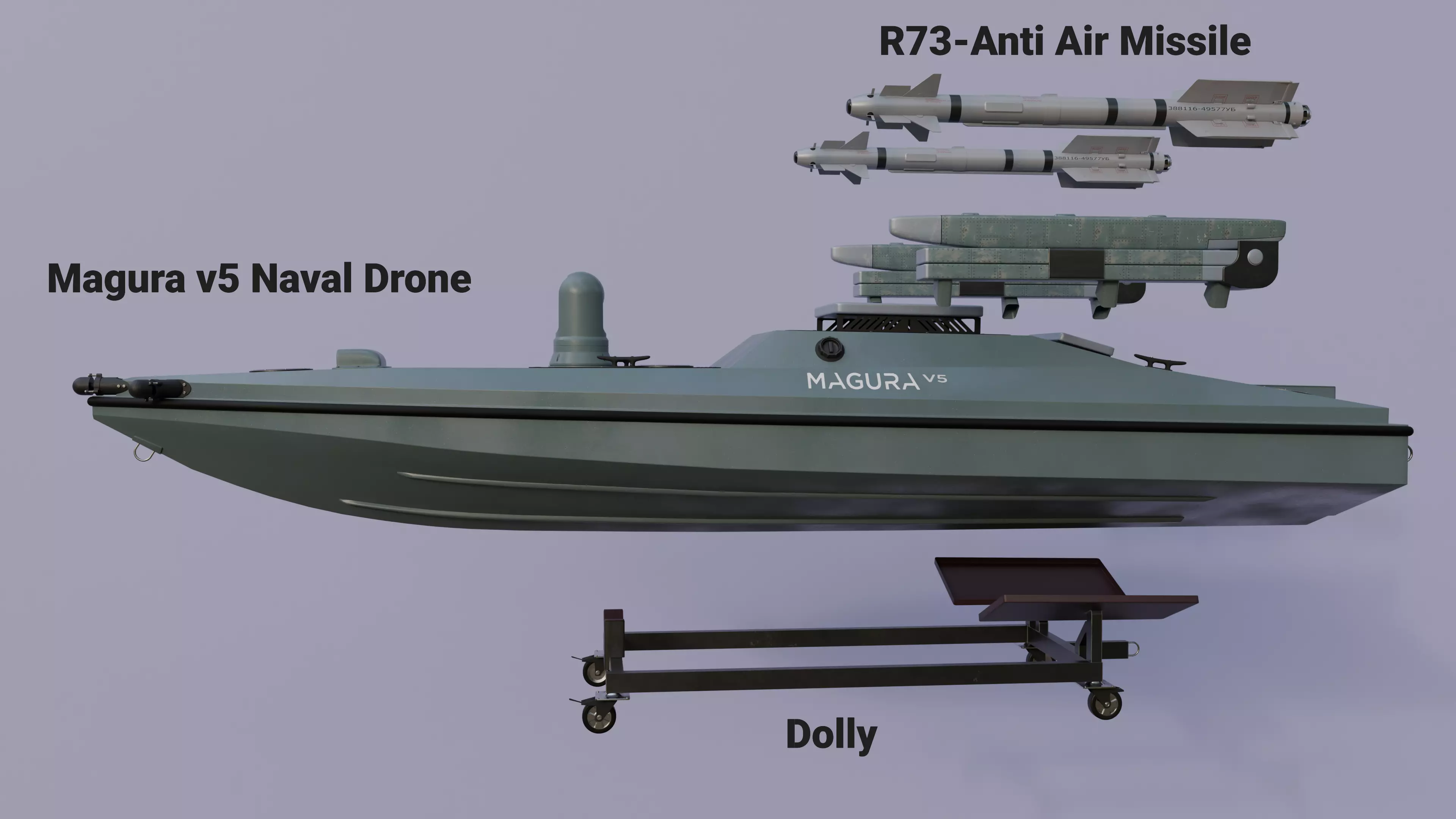 Magura V5 Naval Drone Unmanned Surface Vehicle Low-poly 3D model_1
