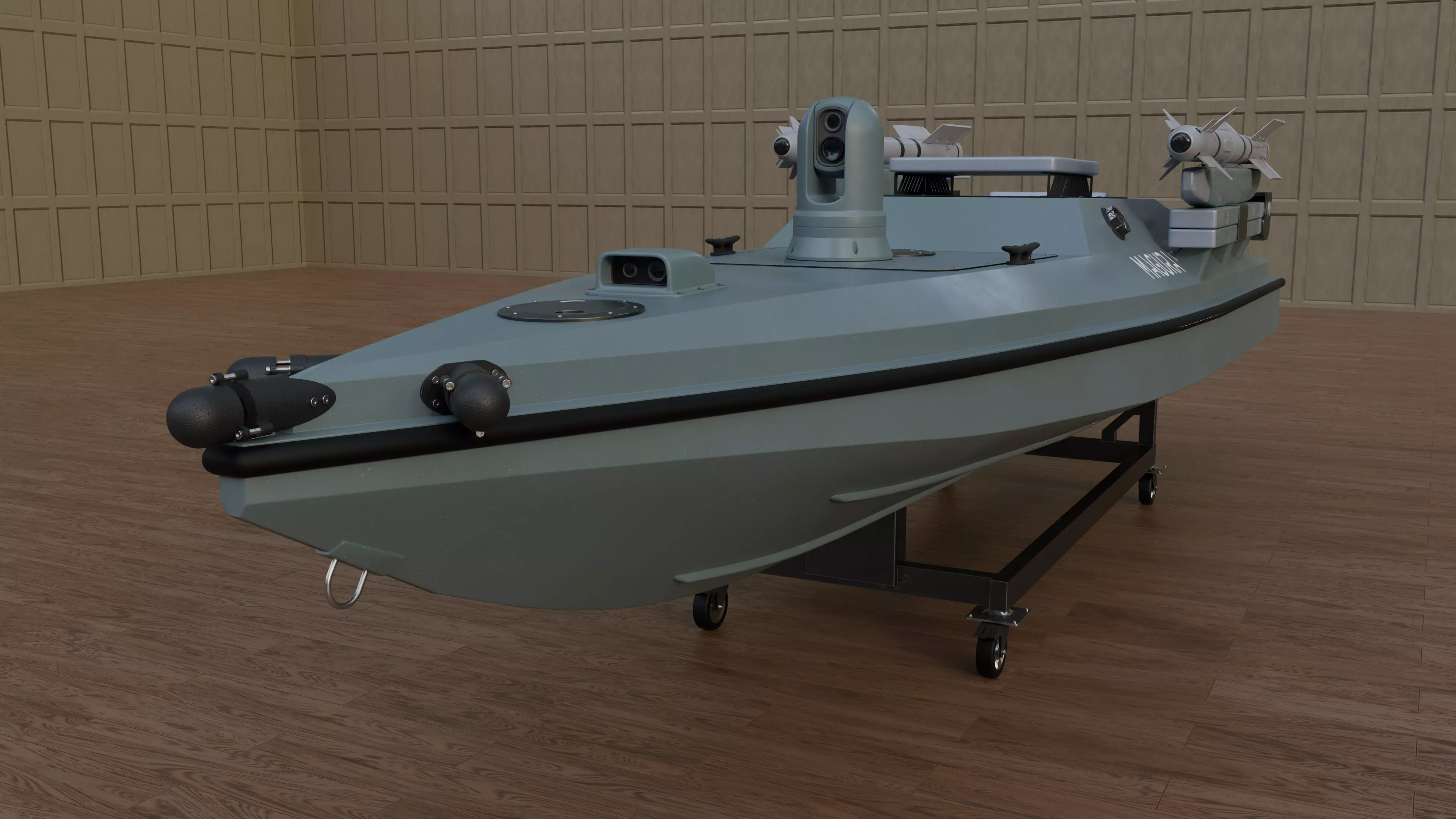 Magura V5 Naval Drone Unmanned Surface Vehicle Low-poly 3D model_3