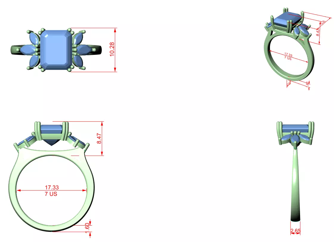 Solitaire Ring 3dm stl renders animation videos details 3D print model_1