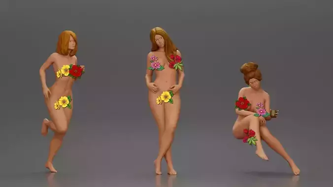 3 Naked Women - August 2