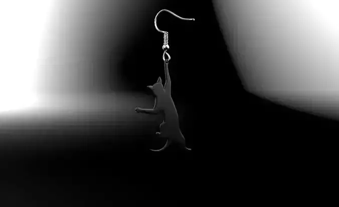 Black Cat Earring