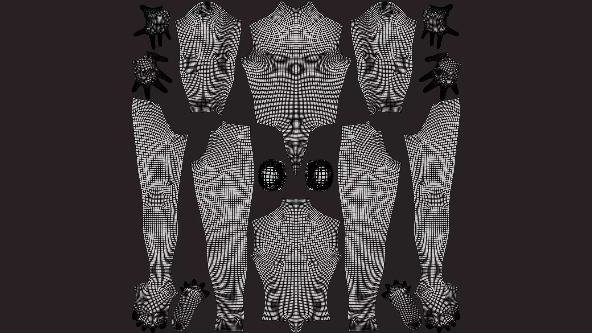 Human base F415 Low-poly 3D model_5