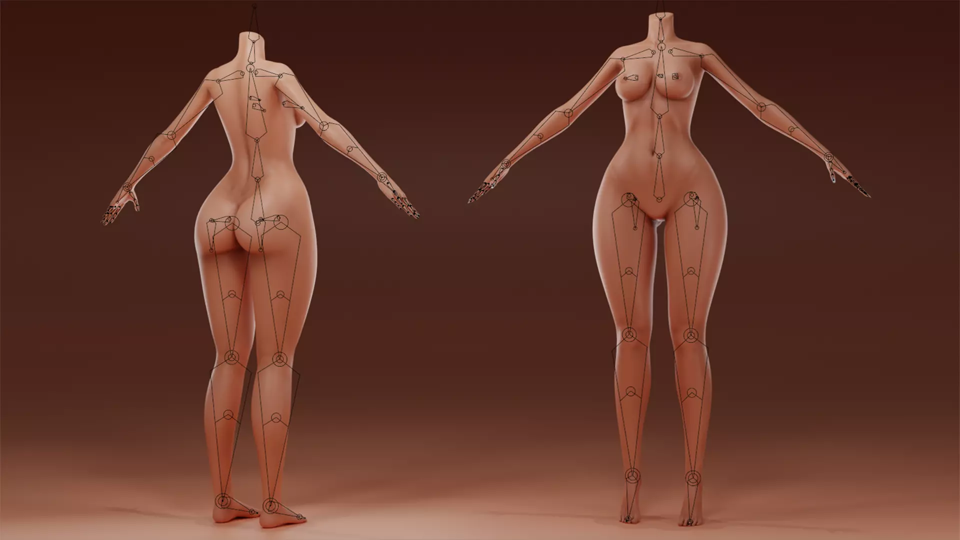 Female Base F860 Low-poly 3D model_1