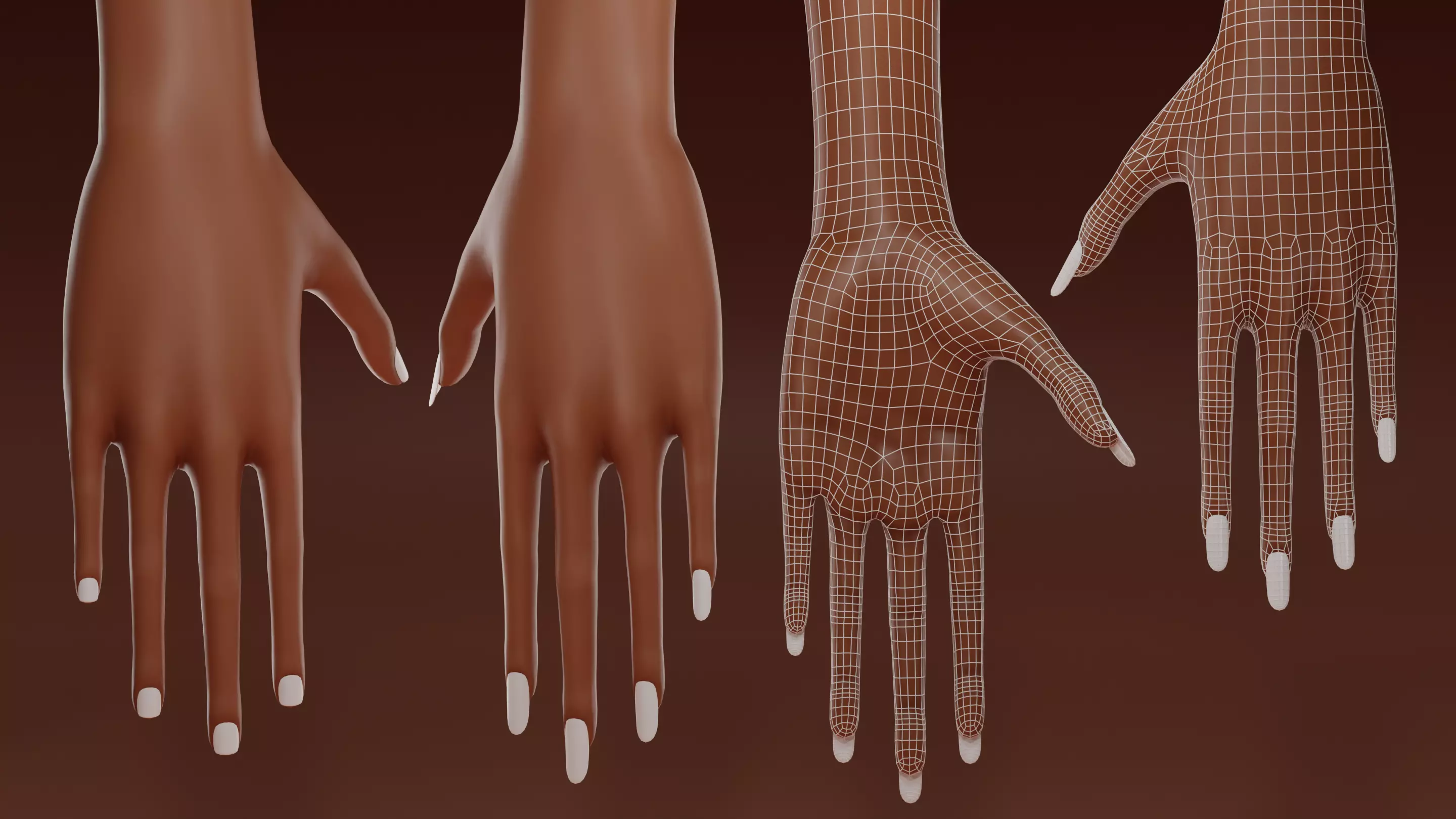 Female Base F860 Low-poly 3D model_3