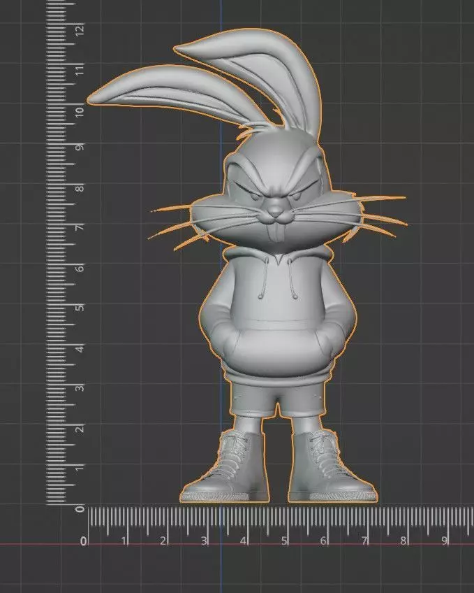 Bugs Bunny Streetwear - 3D Printable STL- pre-supported 3D print model_2