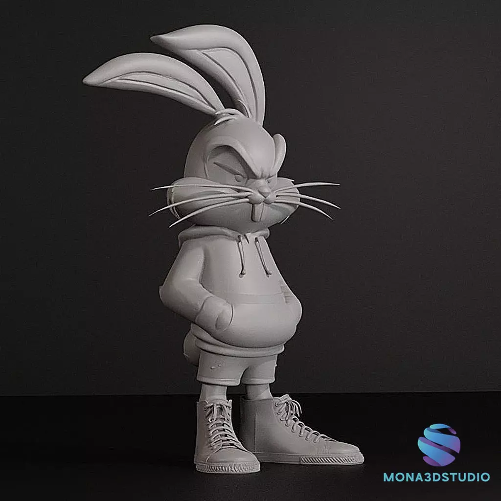 Bugs Bunny Streetwear - 3D Printable STL- pre-supported 3D print model_3