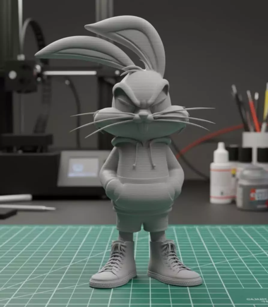 Bugs Bunny Streetwear - 3D Printable STL- pre-supported 3D print model_1