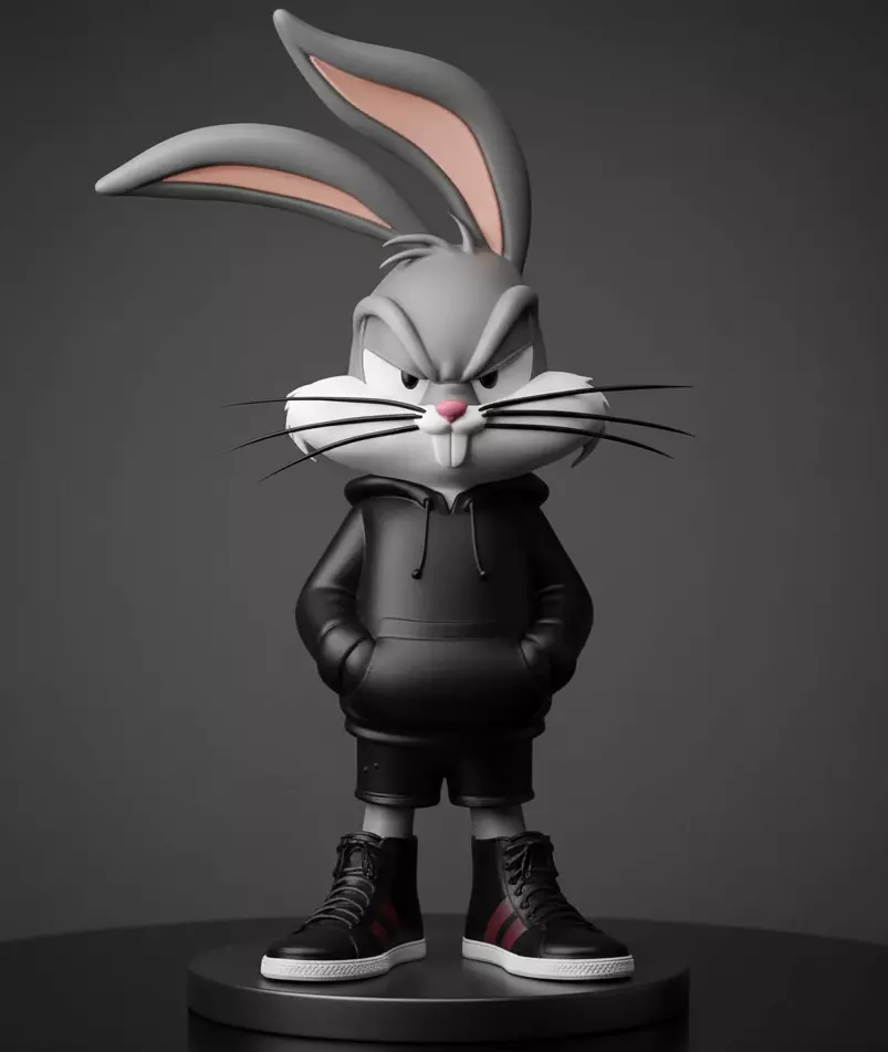 Bugs Bunny Streetwear - 3D Printable STL- pre-supported 3D print model_0