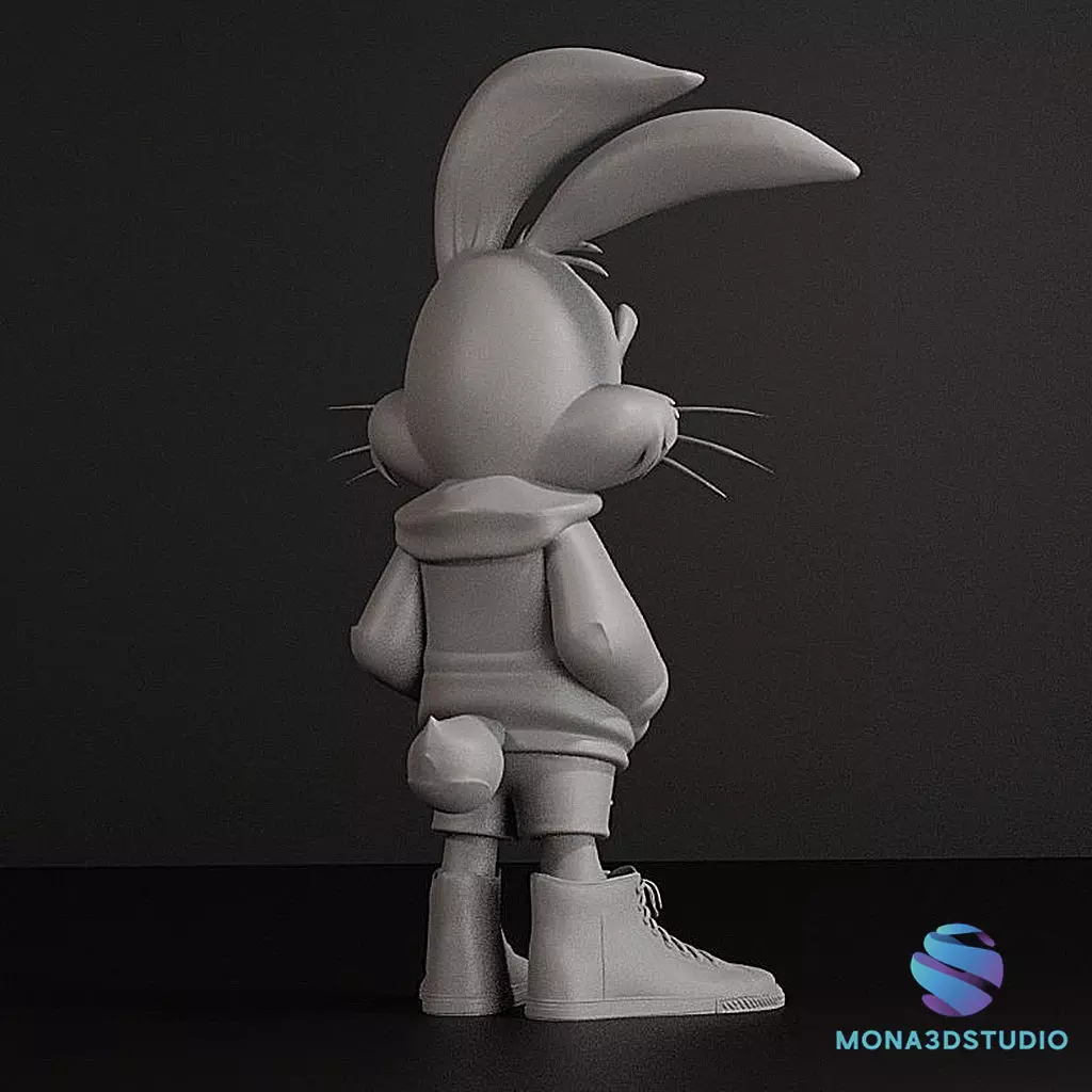 Bugs Bunny Streetwear - 3D Printable STL- pre-supported 3D print model_4