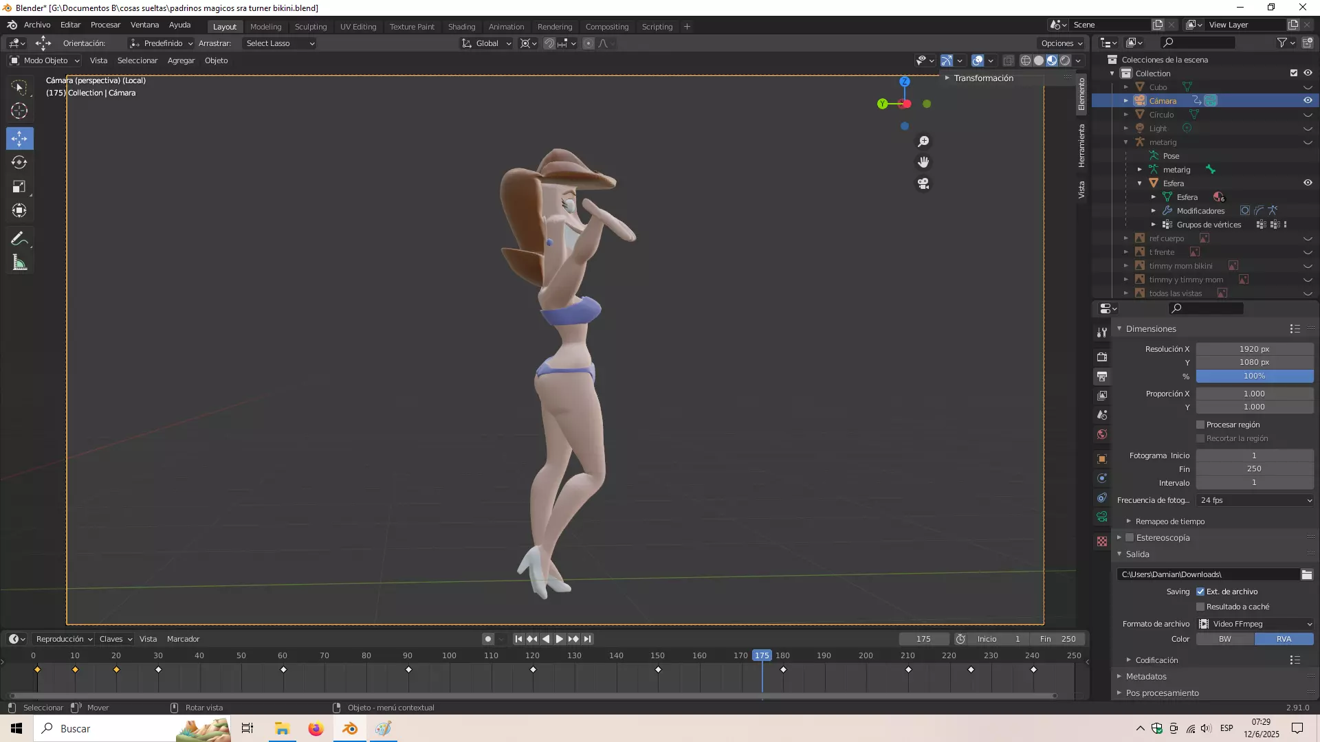 Fairly odd parents Timmy mom with bikini 3D print model_6