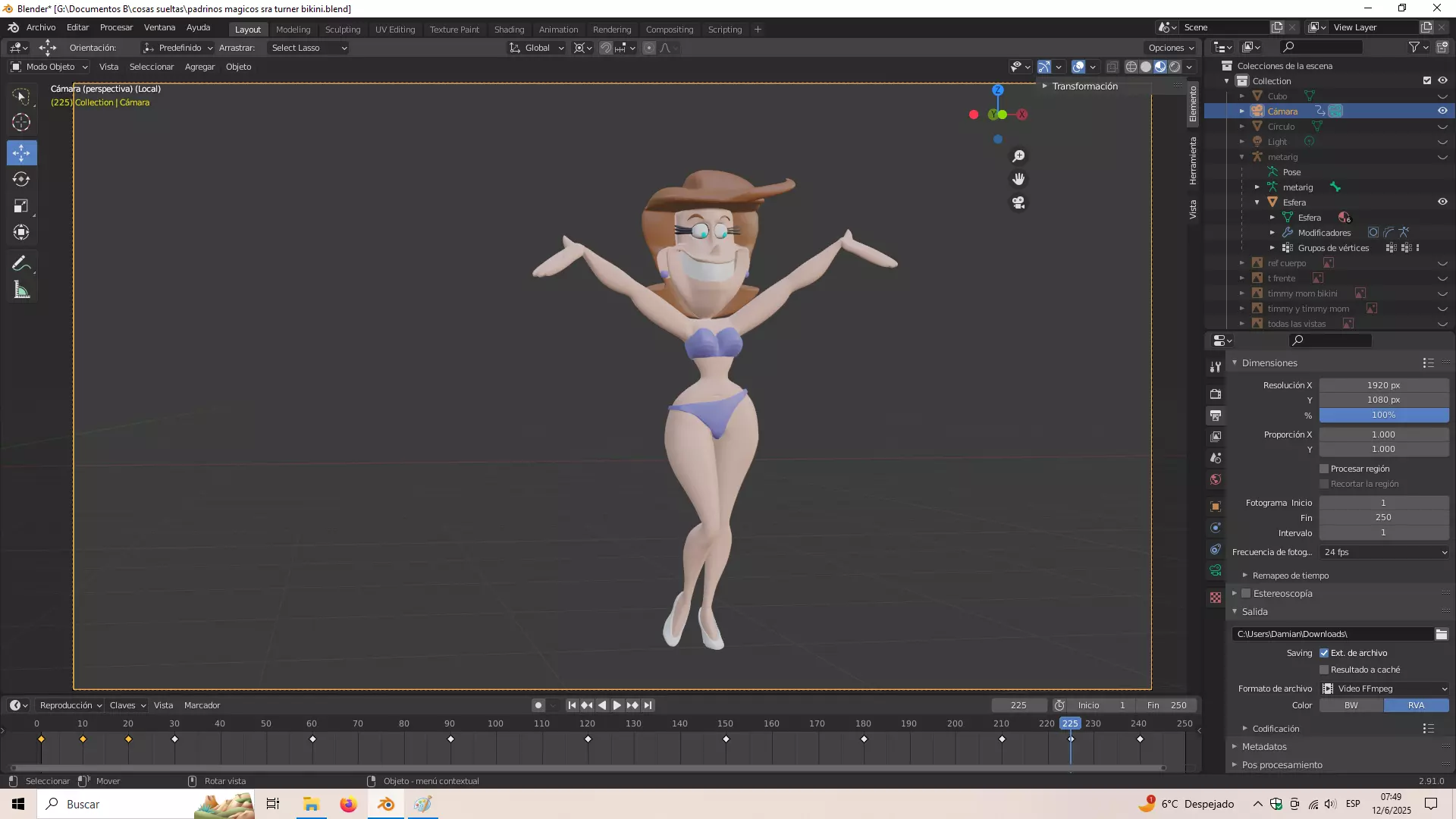 Fairly odd parents Timmy mom with bikini 3D print model_8