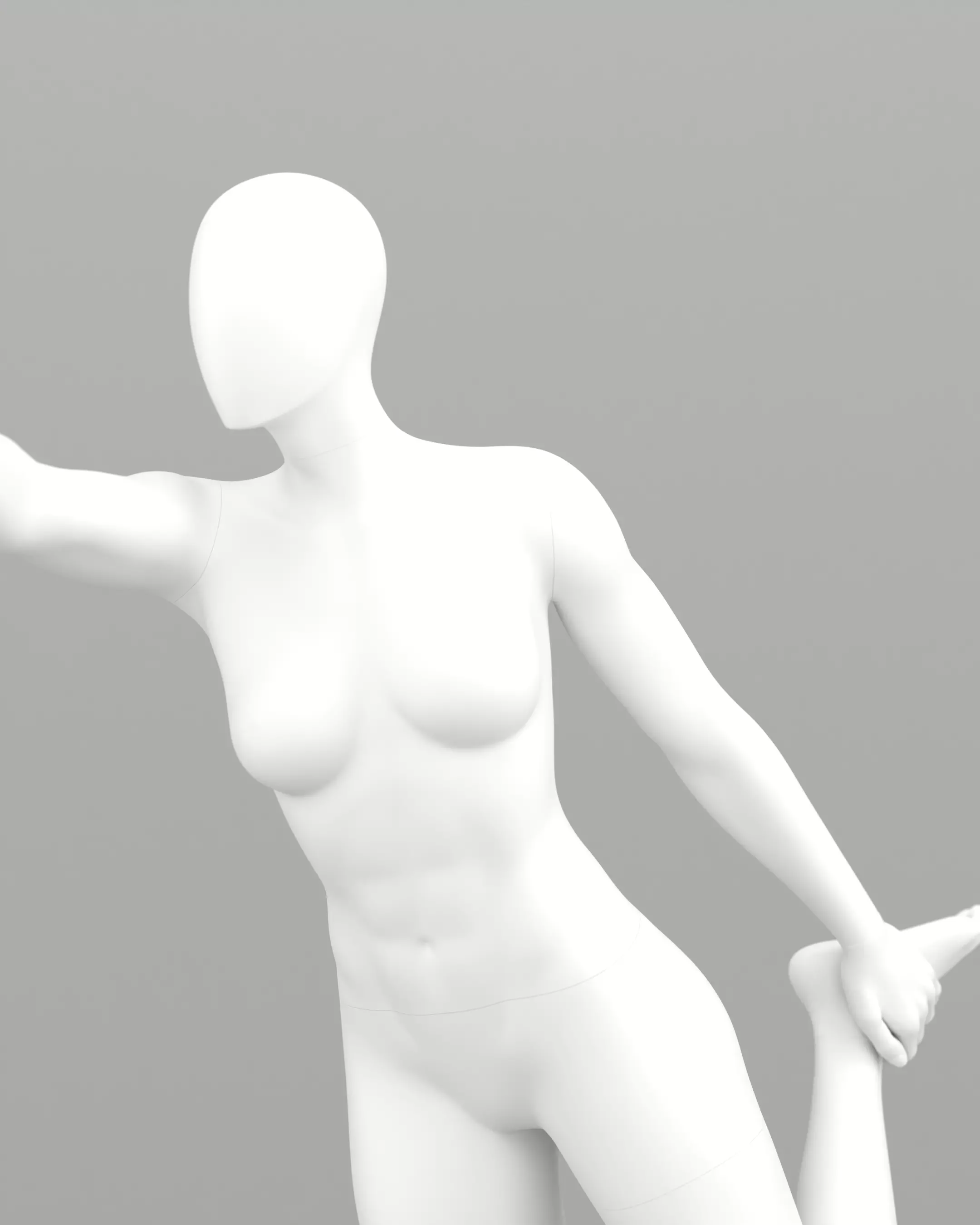 Female mannequin - Stretching pose 3D print model_1