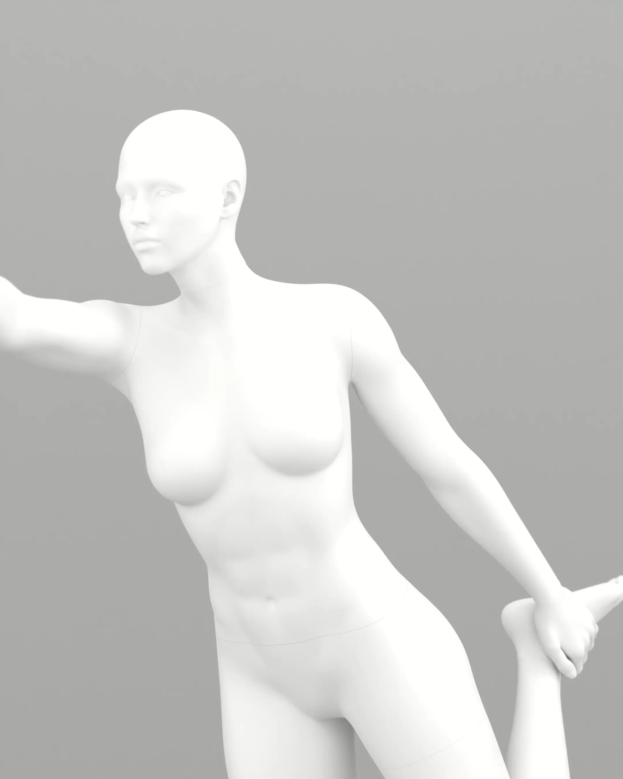 Female mannequin - Stretching pose 3D print model_3