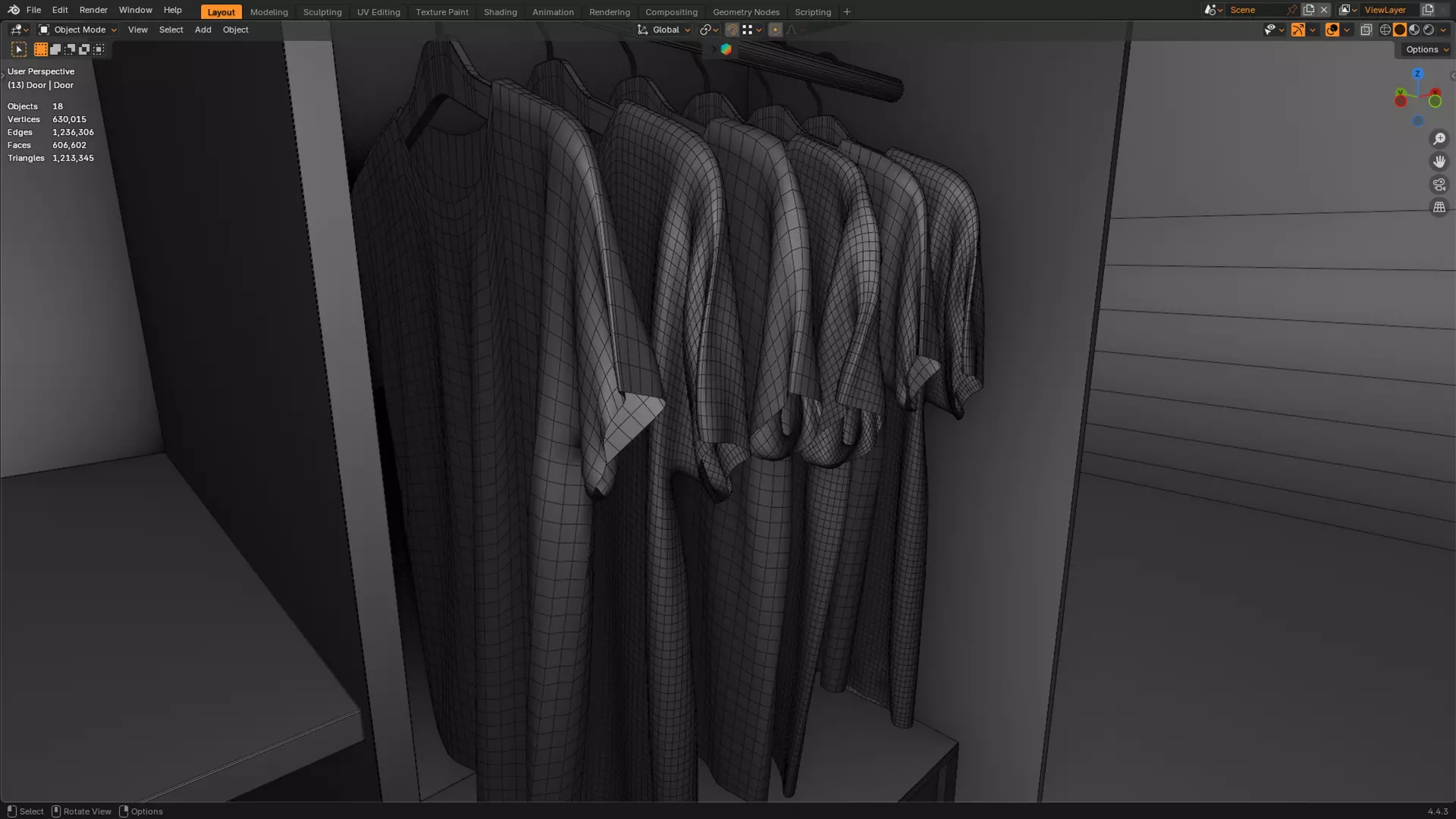 Modern Wardrobe - Jequetiba Collection 3D model_9