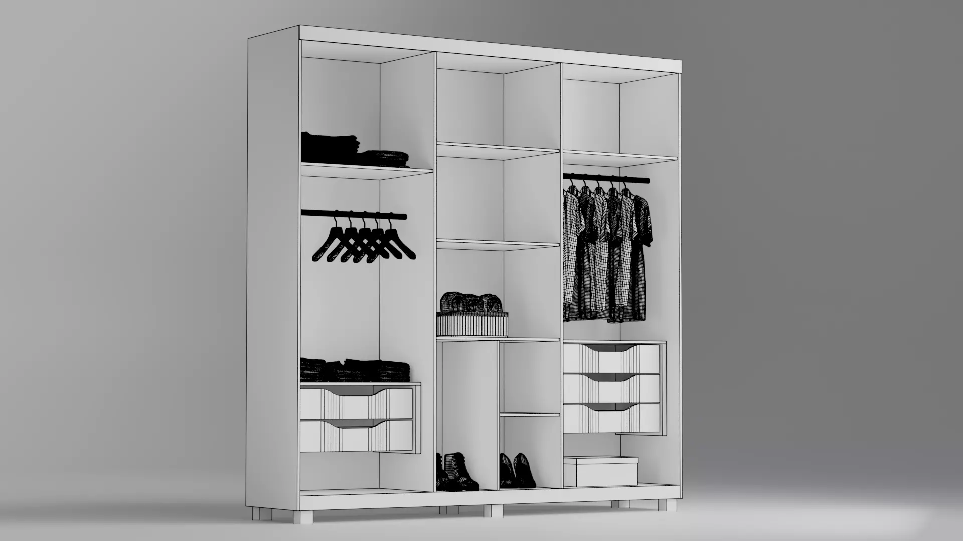 Modern Wardrobe - Jequetiba Collection 3D model_8