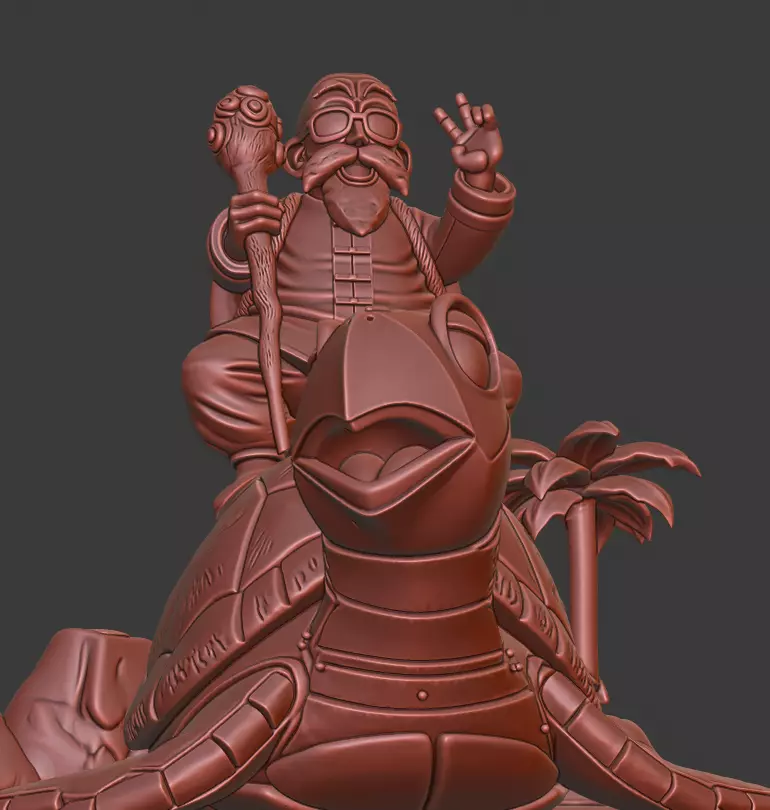 Master Roshi and Turtle - Dragon Ball 3D print model_5