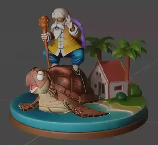 Master Roshi and Turtle - Dragon Ball