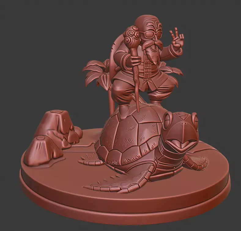 Master Roshi and Turtle - Dragon Ball 3D print model_3