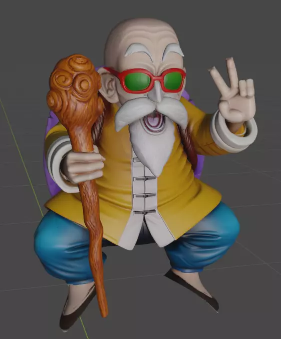 Master Roshi and Turtle - Dragon Ball 3D print model_6