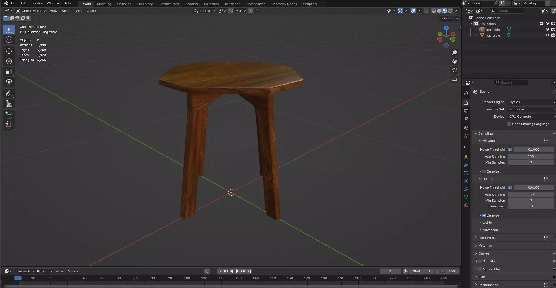 Octagon Table CG115 3D model_8