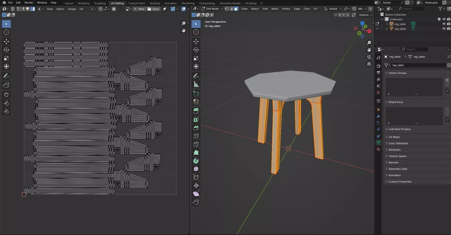 Octagon Table CG115 3D model_9