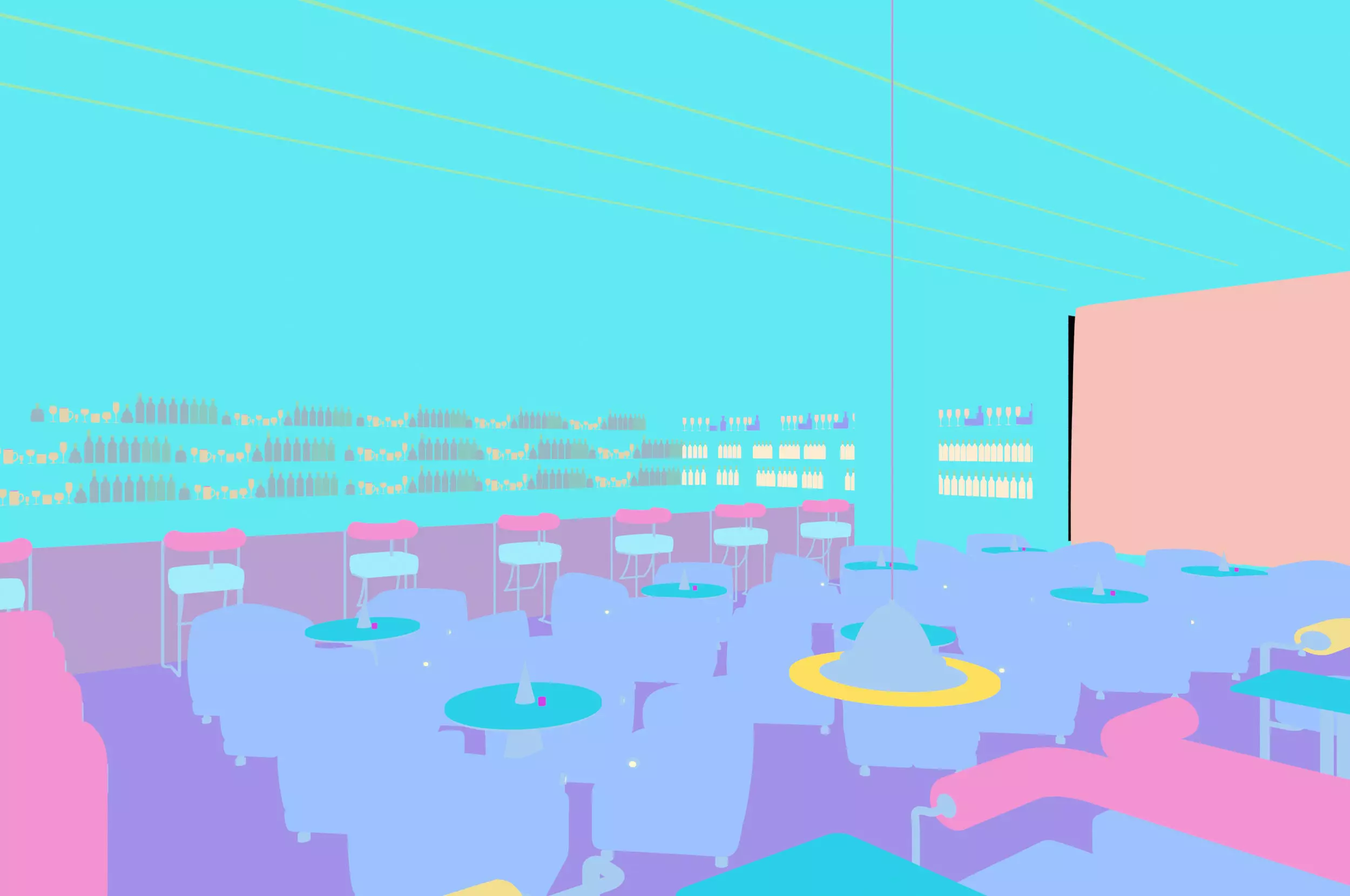 night bar interior 3D model_8