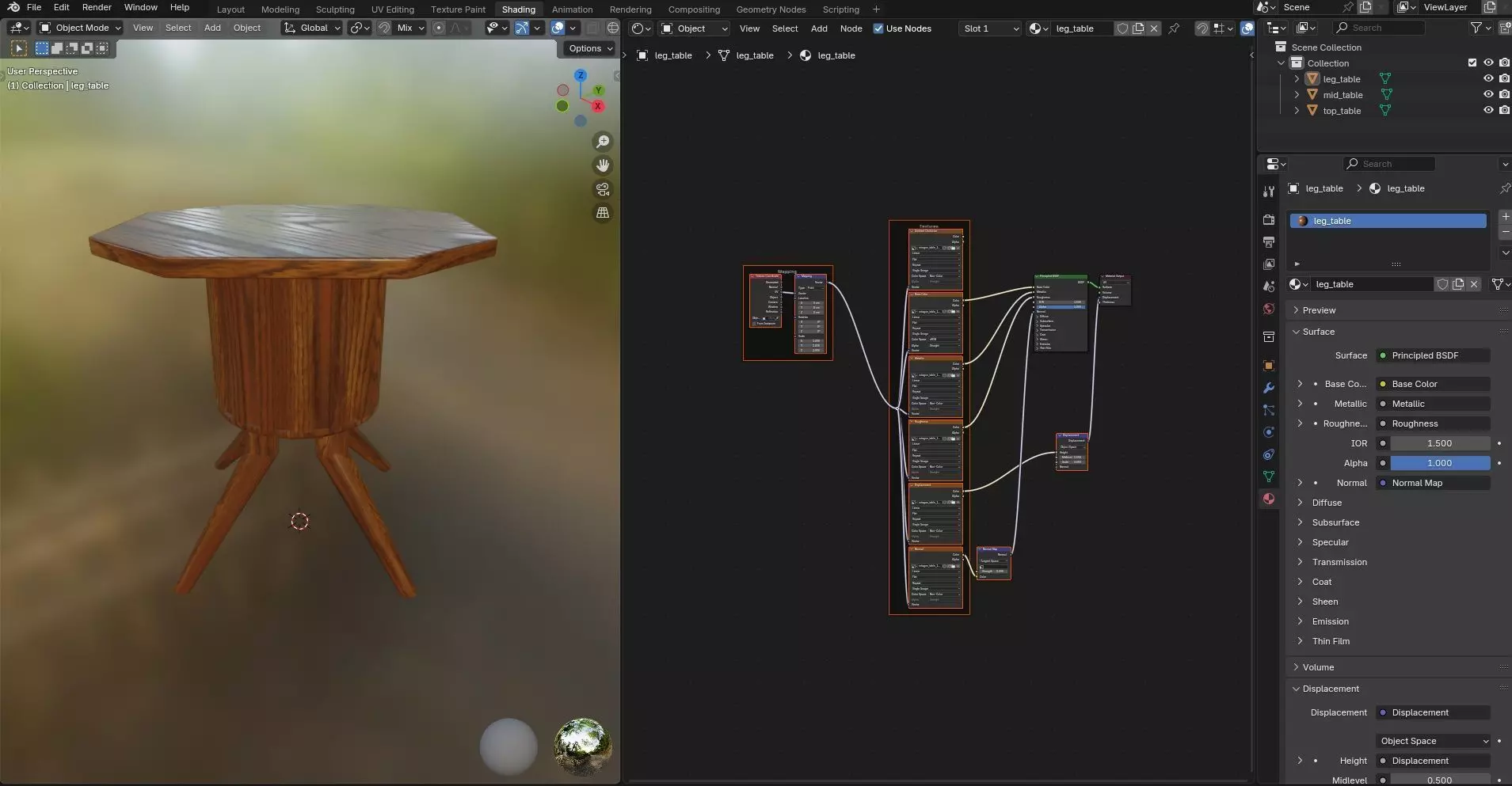 Octagon Table CG117 3D model_11