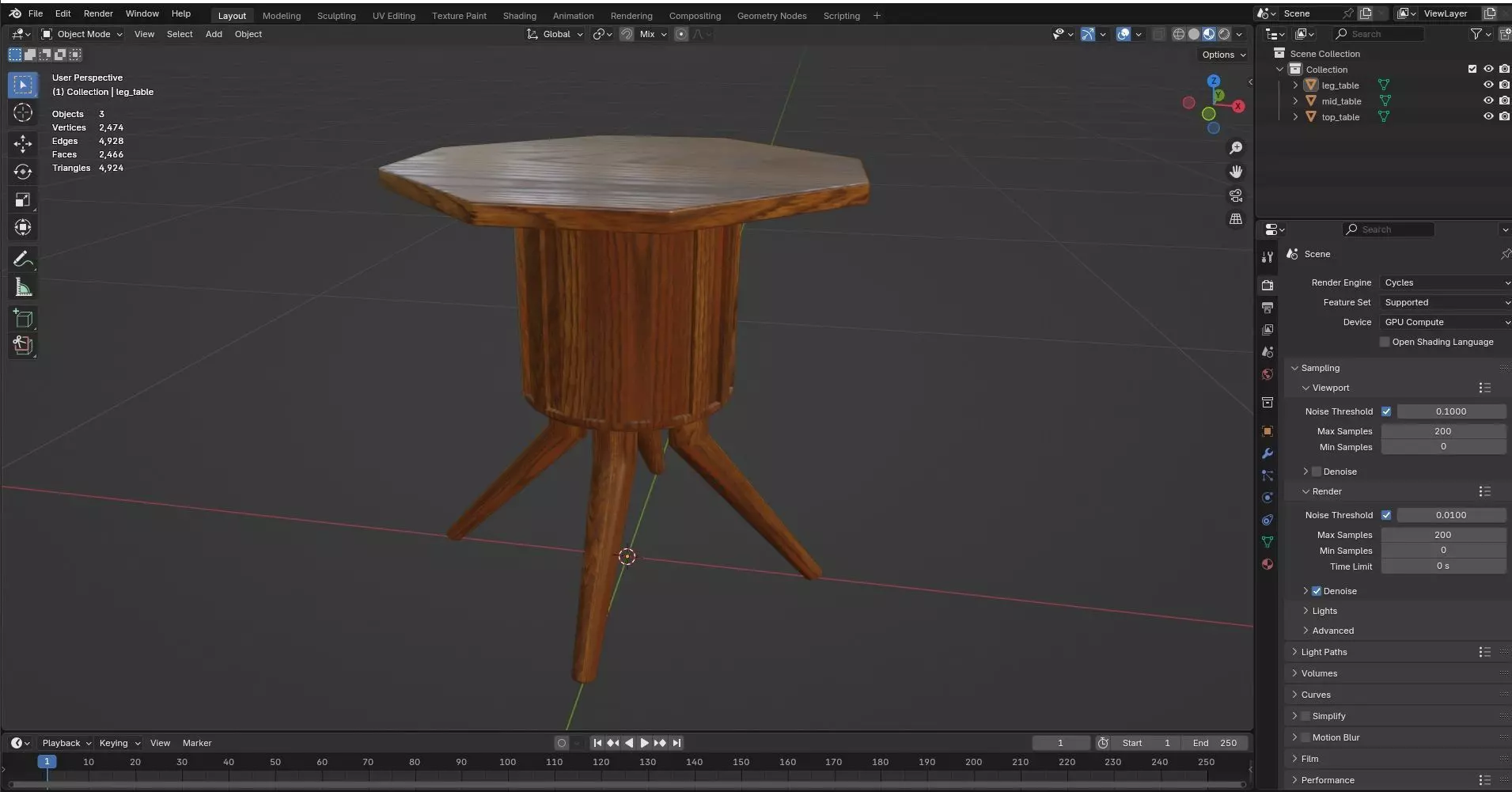 Octagon Table CG117 3D model_8