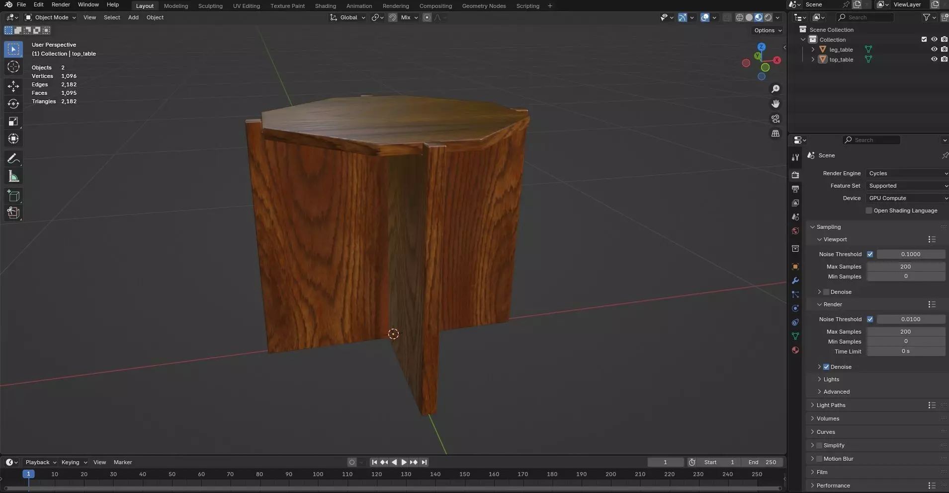 Octagon Table CG118 3D model_8