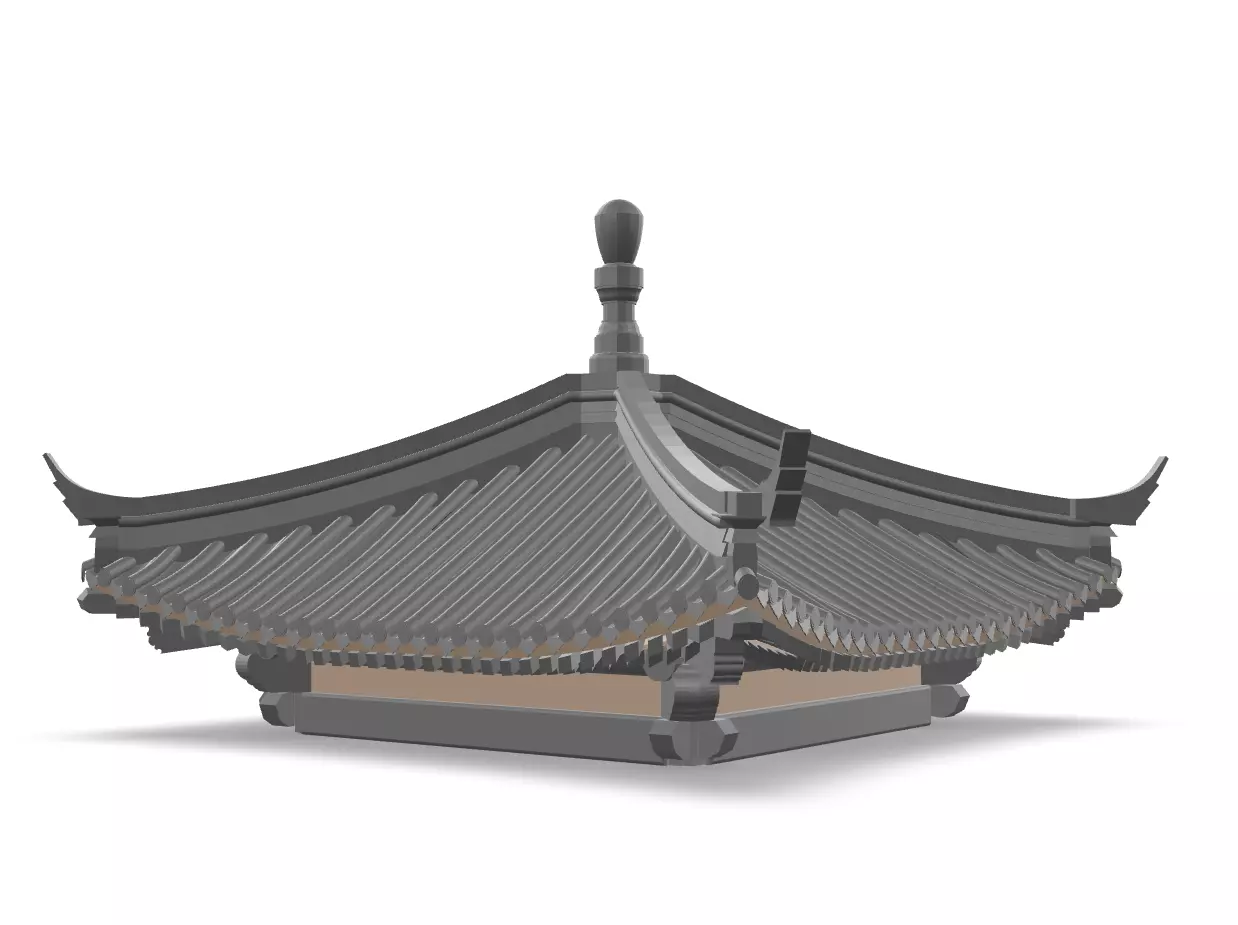 6 Exquisite Chinese-Style Roof Bundle Traditional Architectural 3D model_7