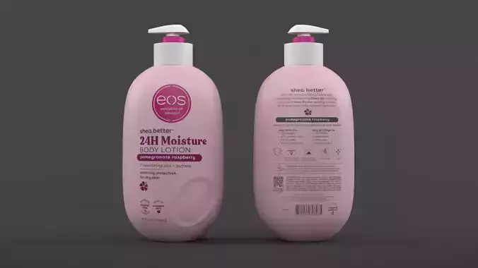 eos Shea Better Body Lotion Pomegranate Raspberry 3D model