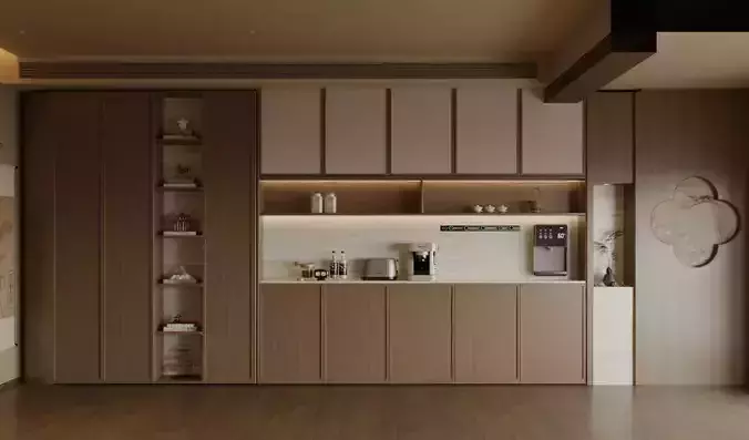 Chinese Song - style living and dining room 3D model 4