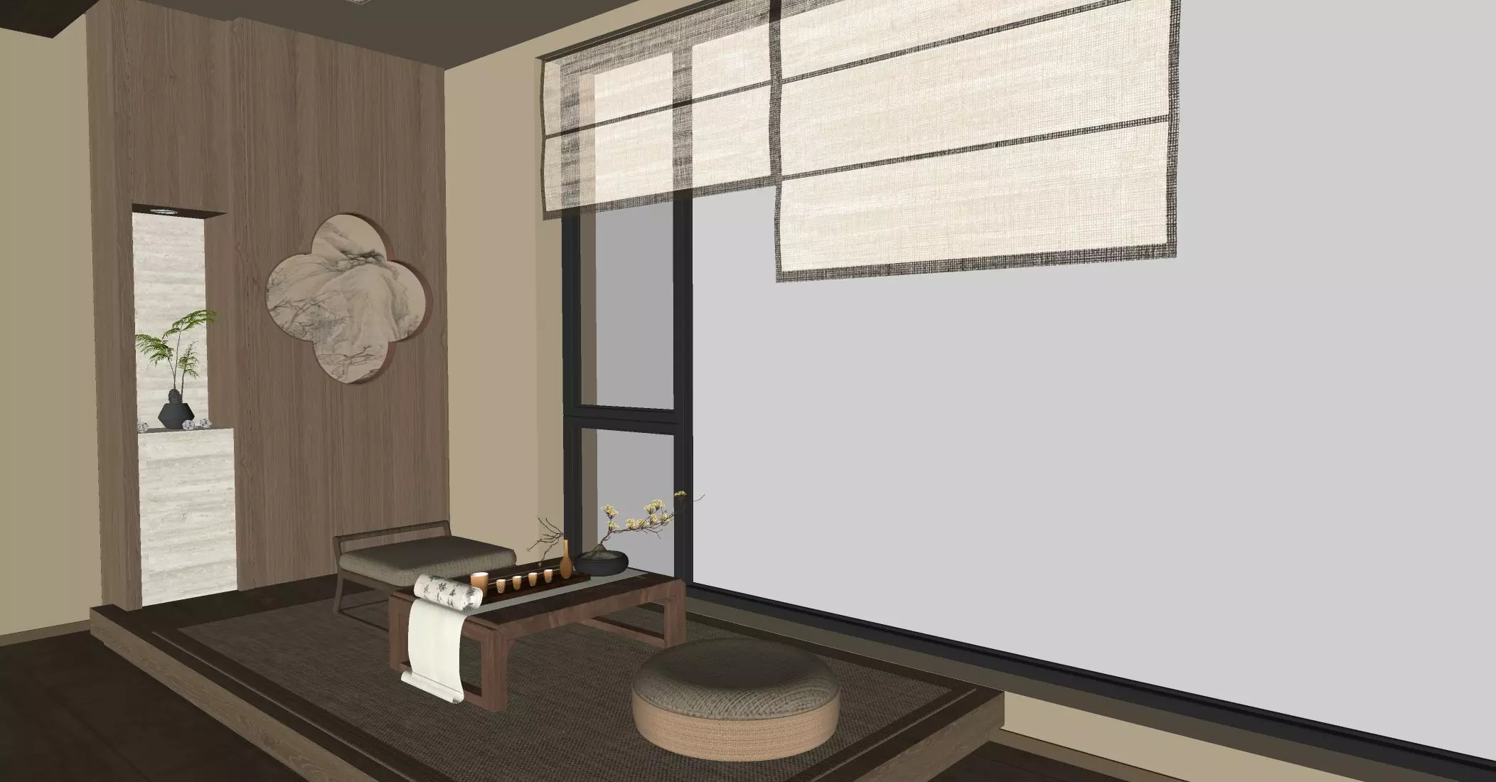 Chinese Song - style living and dining room 3D model_11