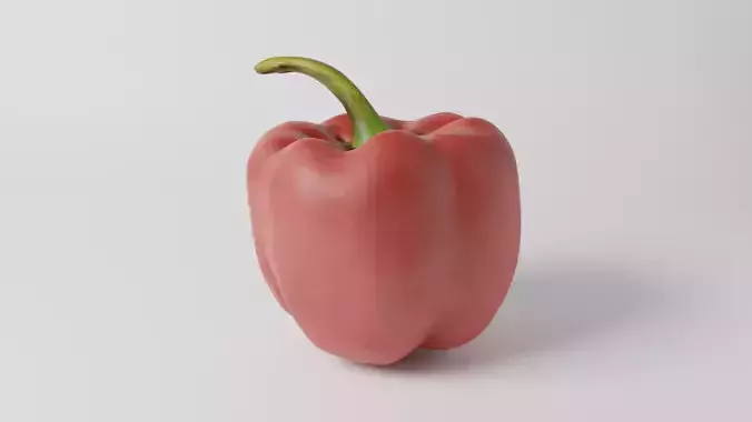 Realistic Red Pepper 3D model