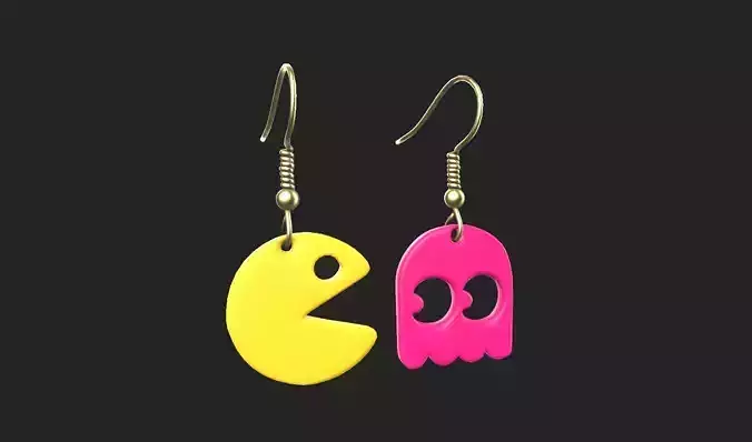 PacMan and Ghost Earrings 2 models in 1