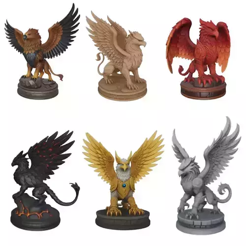 6 Pack Collectable Epic Griffins 3D print model