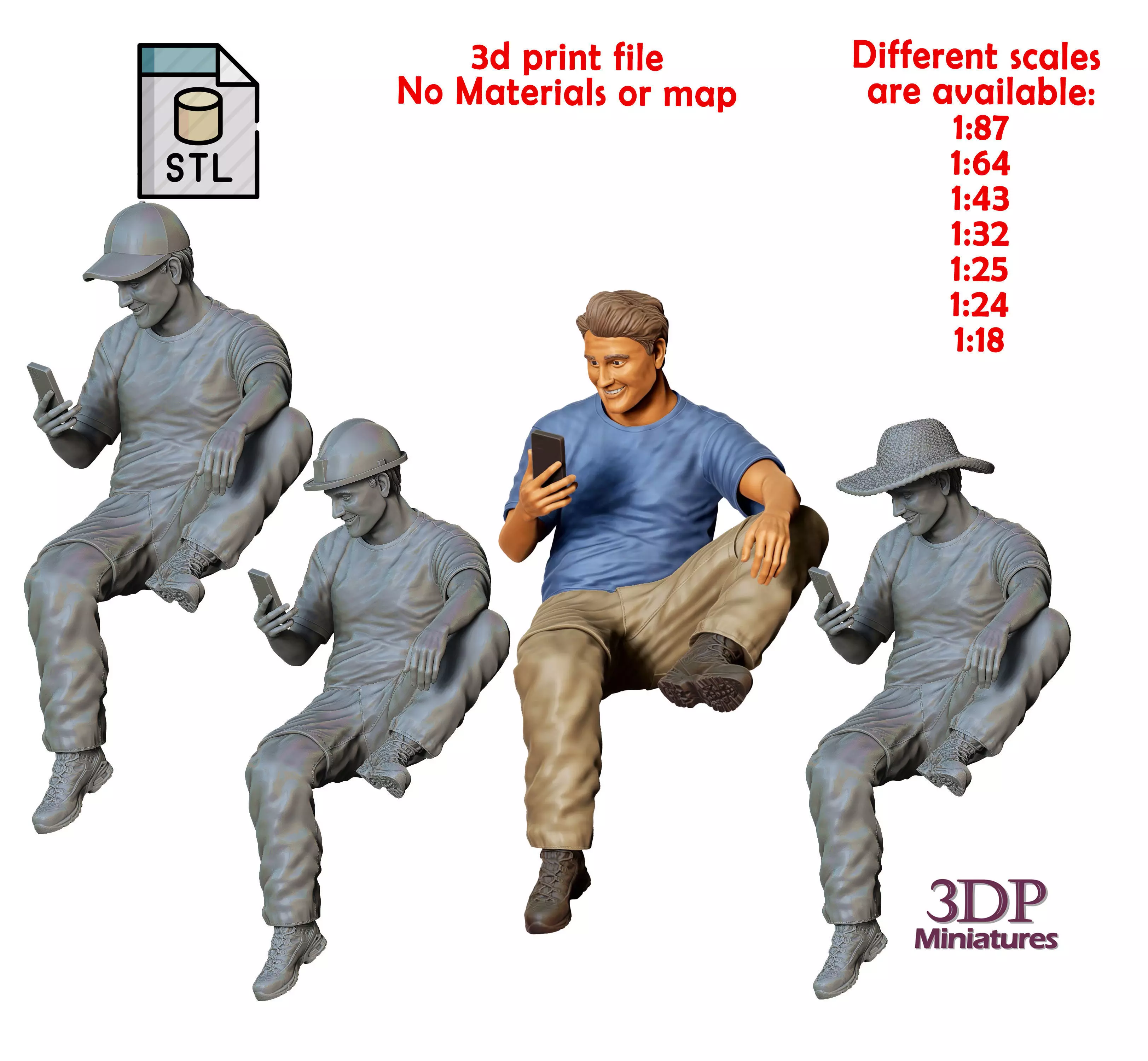 N2 man sitting on the back of pickup truck 3D print model