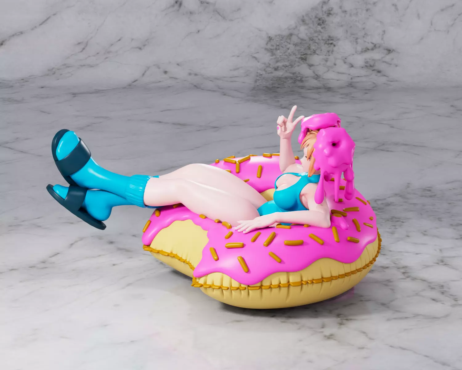 Donut Girl BY Off 3D print model_3