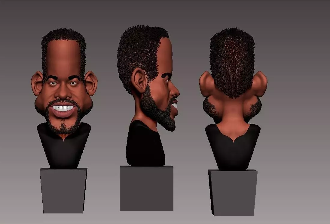 caricatura de will smith 3D model_0