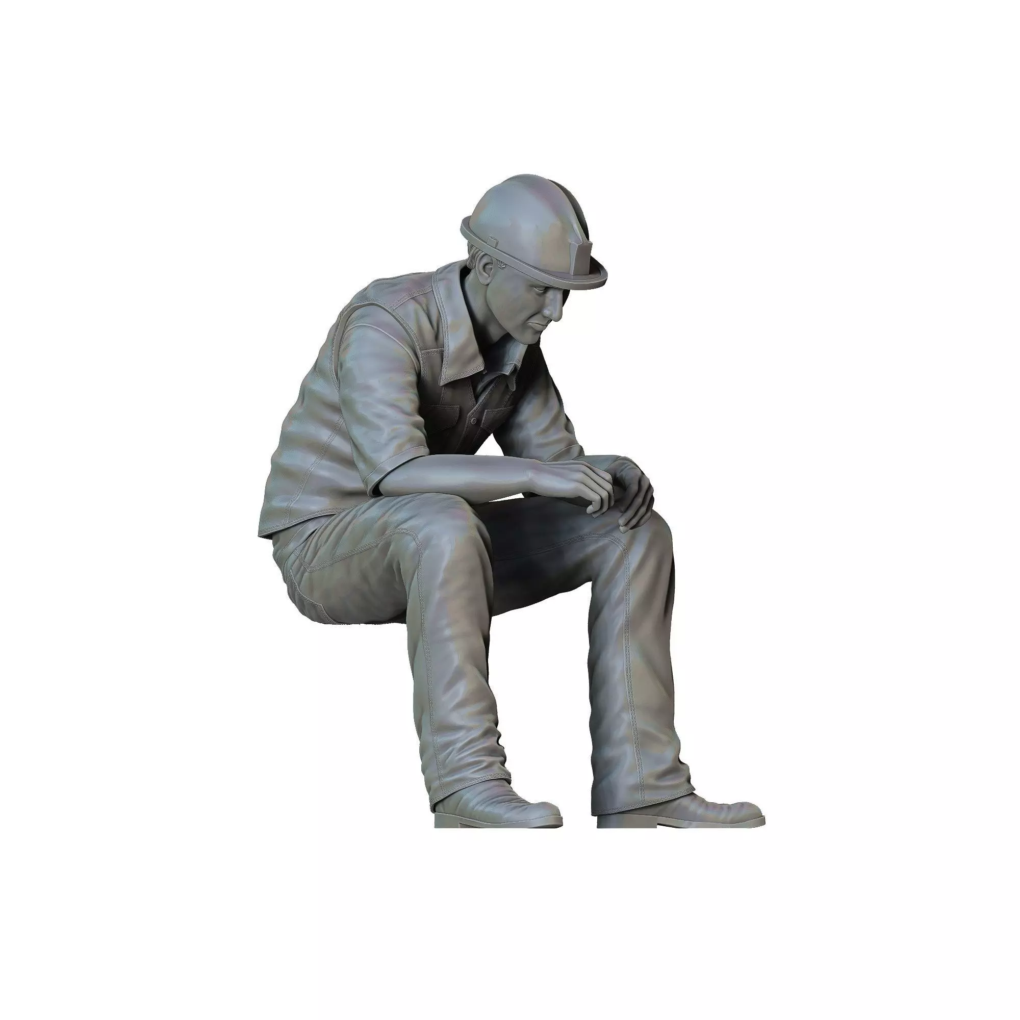 N3 man sitting on the back of pickup truck 3D print model_22