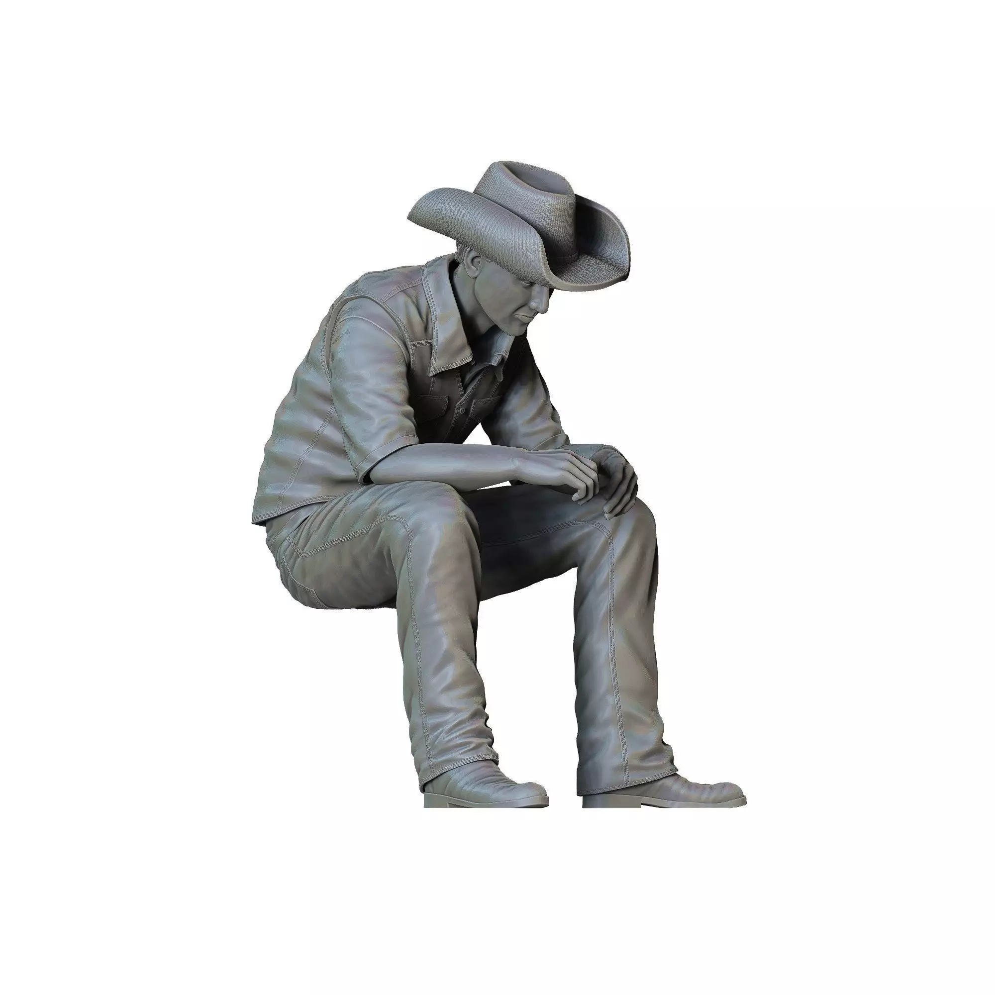 N3 man sitting on the back of pickup truck 3D print model_20