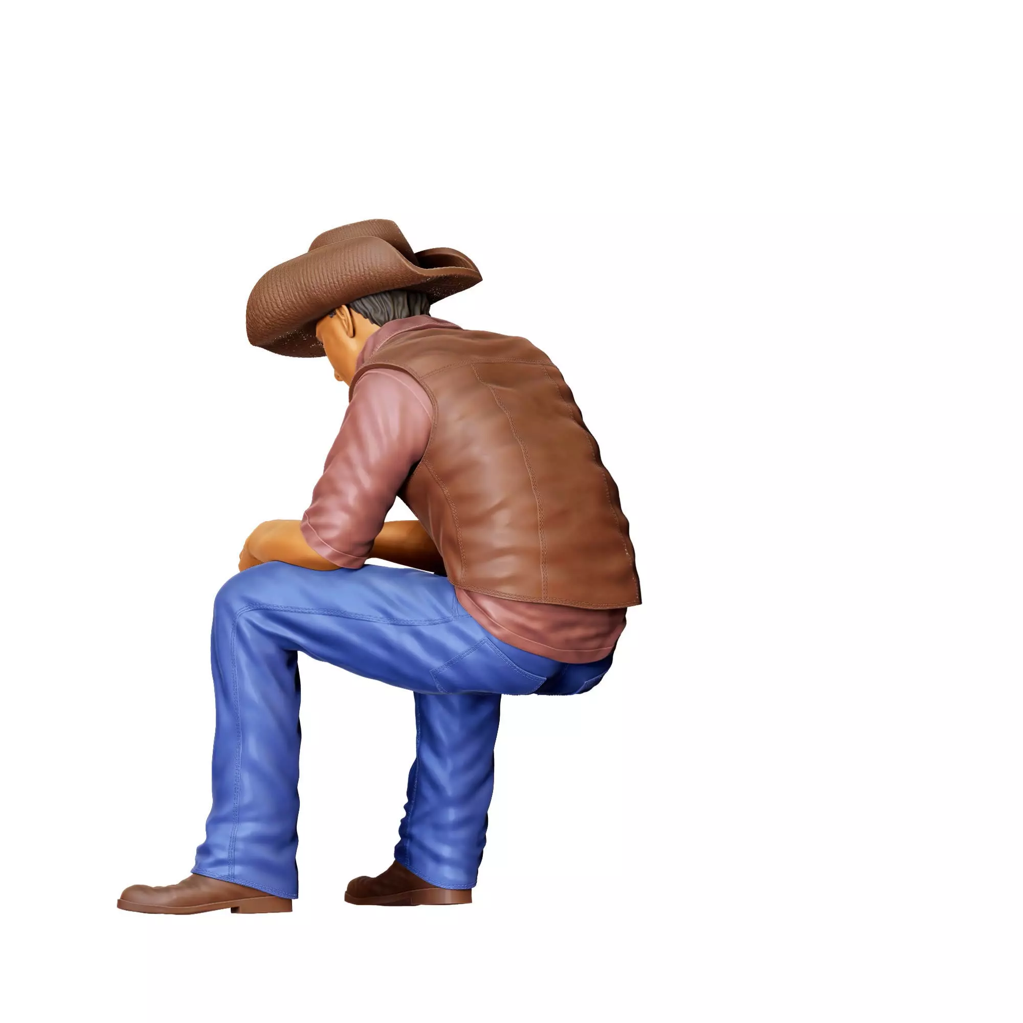 N3 man sitting on the back of pickup truck 3D print model_12