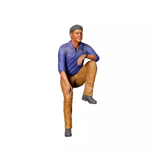 N5 man sitting on the back of pickup truck 3D print model 2