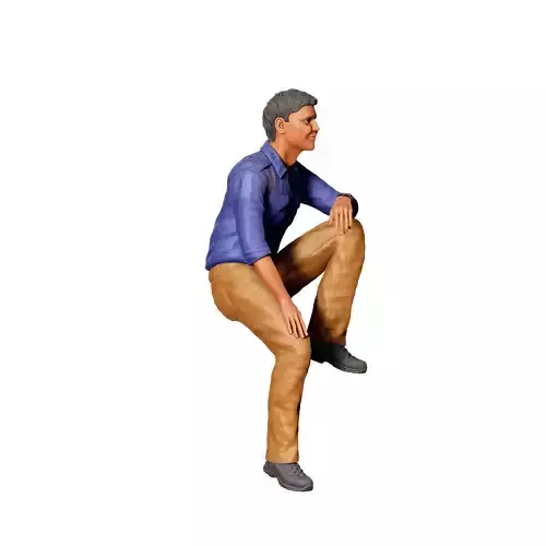 N5 man sitting on the back of pickup truck 3D print model 4